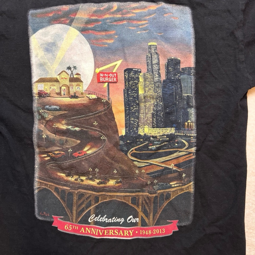 In-N-Out Burger Adult M Black T-Shirt 65 Years Anniversary Graphic Collectible - Picture 4 of 5